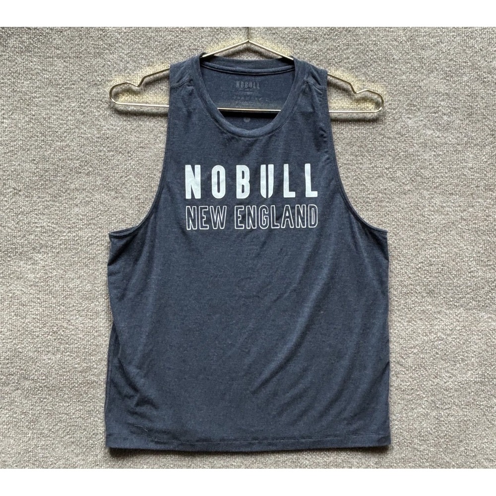 NoBull New England Tank Top‎ Shirt Womens Large Gray Muscle Top CrossFit Gym EUC